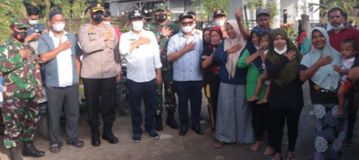 Kapolres, Dandim, Bupati dan Wakil Bupati Simalungun Kunjungi Korban Angin Puting Beliung