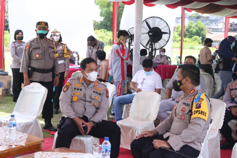 Kapolres Tebingtinggi, Tinjau Pelaksanaan Vaksinasi