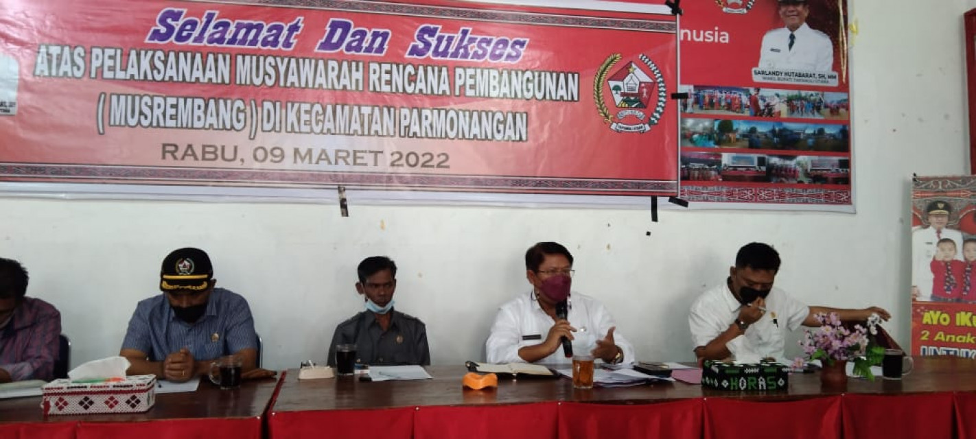 Musrembang Kecamatan Parmonangan, Ini Pesan Bupati Taput