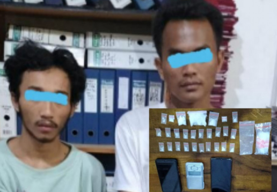 Bungkusi Paket Sabu, Dua Pemuda Warga Nagori Karang Rejo Ketangkul Polisi