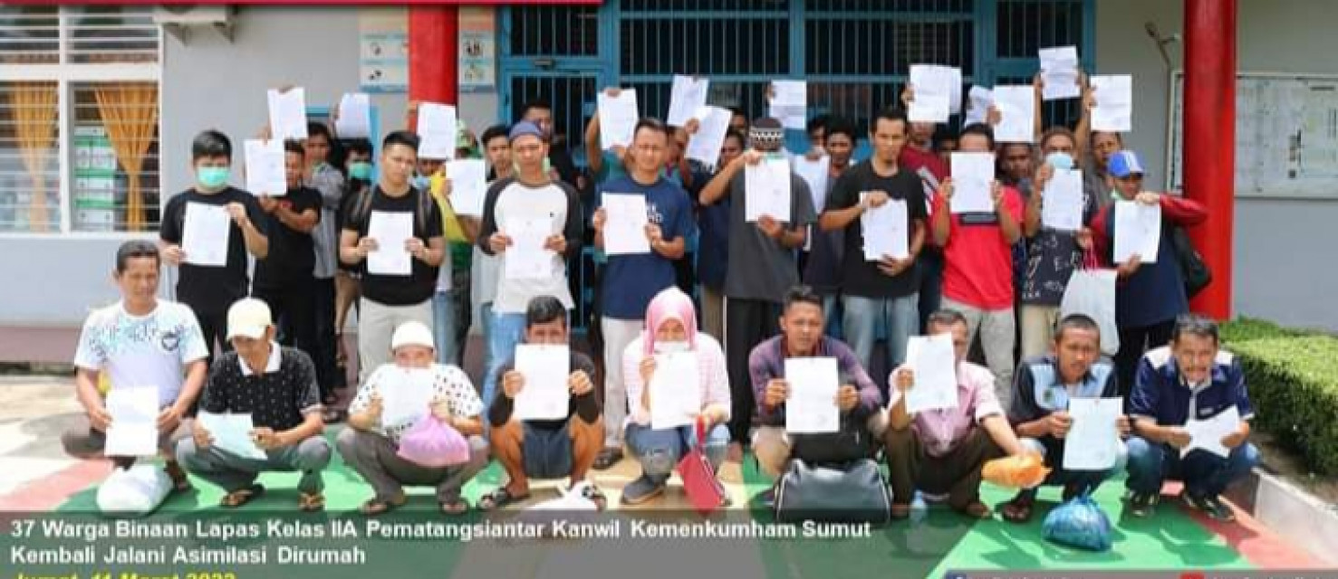 Program Asimilasi Kembali Diberikan Kapada 37 WBP Lapas Kelas II A Pematangsiantar