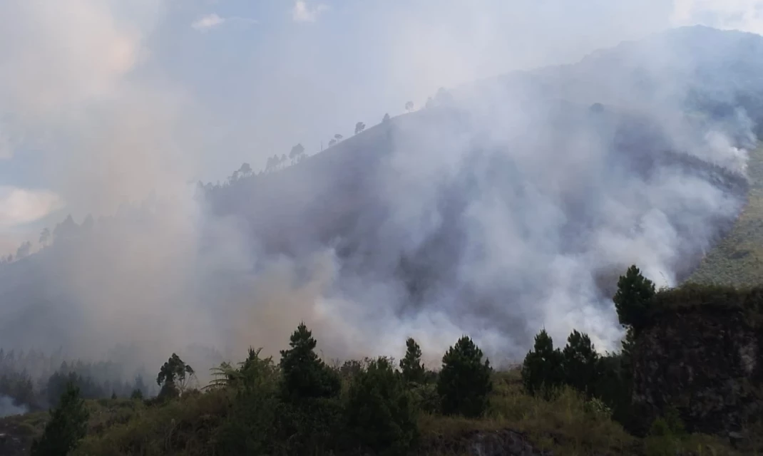 Pelaku Pembakaran Gunung Sipiso piso Belum Terungkap, 10 Hektar Habis Terbakar