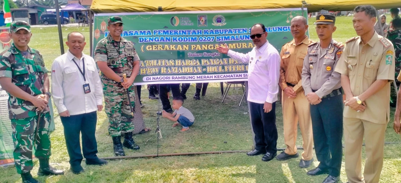 Wakil Bupati Simalungun Bersama Danrem 022/PT Dan Dandim 0207/Sml Hadiri Bazar TNI