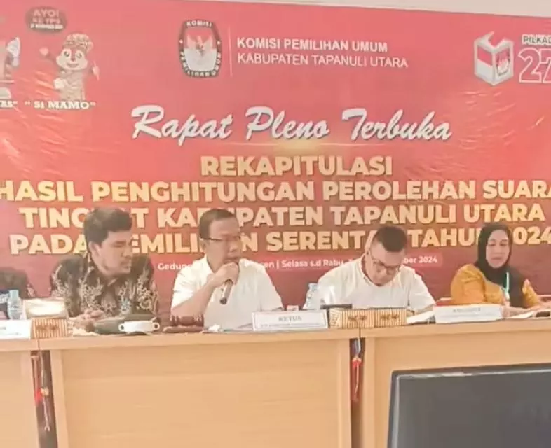 Rekapitulasi KPU Taput Paslon JTP-DENS Raih Suara Terbanyak